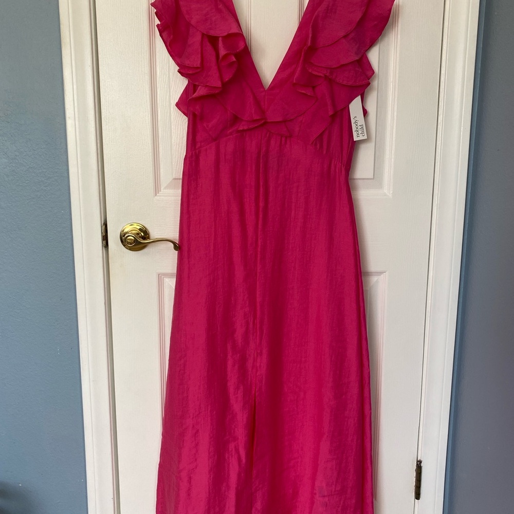 NWT ASOS Nobody's Child Pink Ruffled Dress Size 6